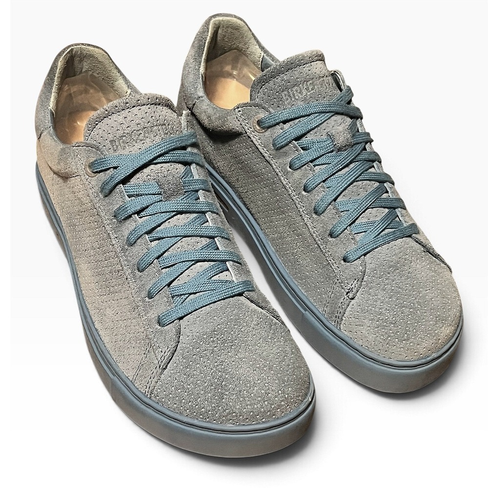 Birkenstock Bend Low Blue Grey Perforated Suede Sneakers Women 39 L8 M6 - Picture 9 of 16